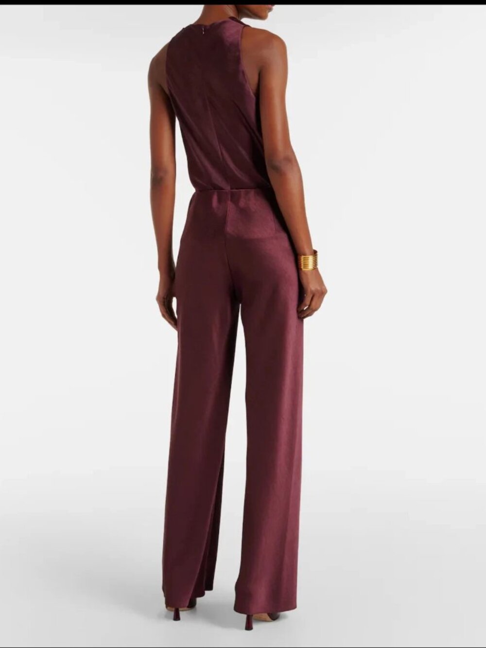 Vince Wide-Leg Satin Pants in Deep Wine - Picture 8 of 9